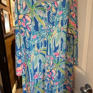 Lilly Pulitzer Blue and Pink Tropical Dress
